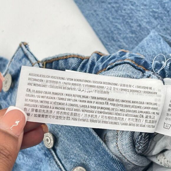 Abercrombie & Fitch 90s Straight High Rise Curve Love Jeans Size 28 Button Fly - Picture 15 of 16